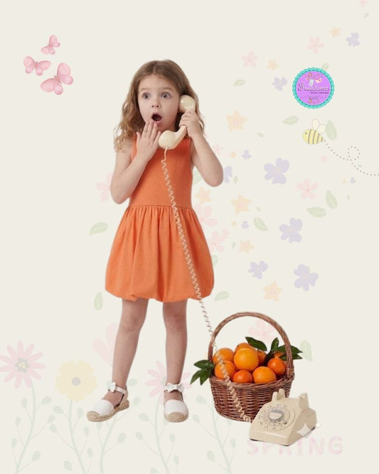 VESTIDO DE GLOBO NARANJA