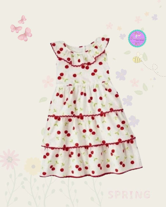 VESTIDO DE NIÑA ESTAMPADO CEREZAS