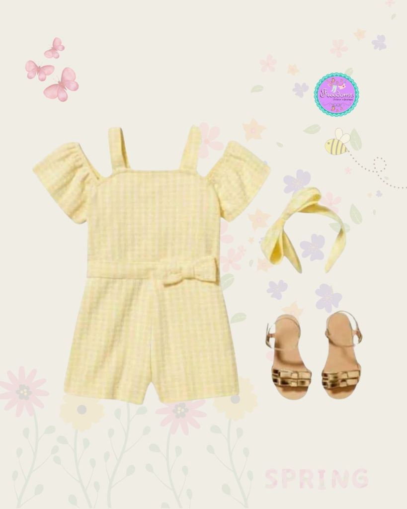 ENTERIZO DE NIÑA RUFFLE JACQUARD AMARILLO