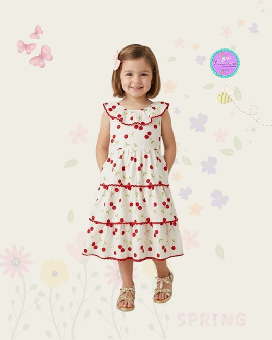 VESTIDO DE NIÑA ESTAMPADO CEREZAS