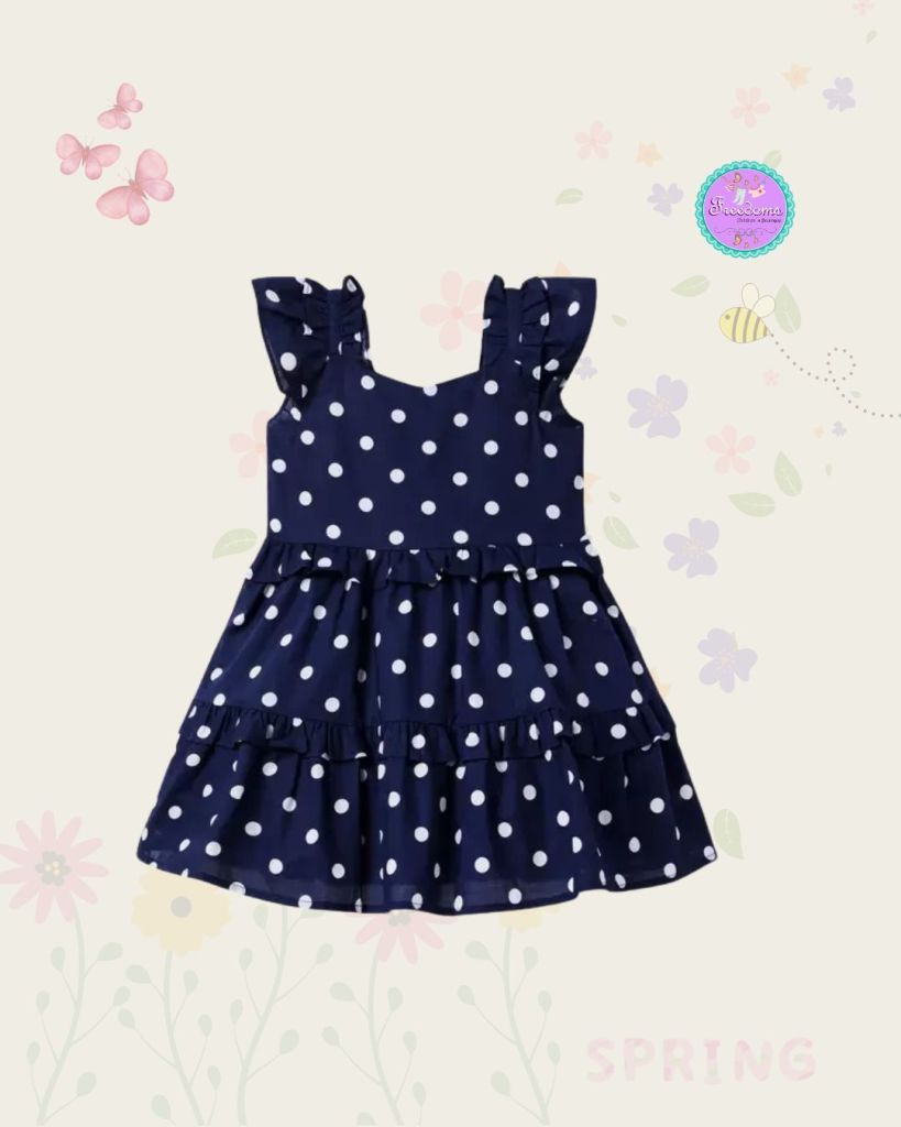 VESTIDO DE NIÑA ESTAMPADO LUNARES