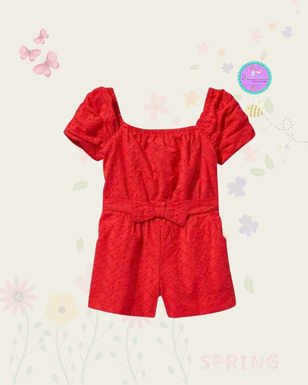 VESTIDO DE OJALILLO ROJO