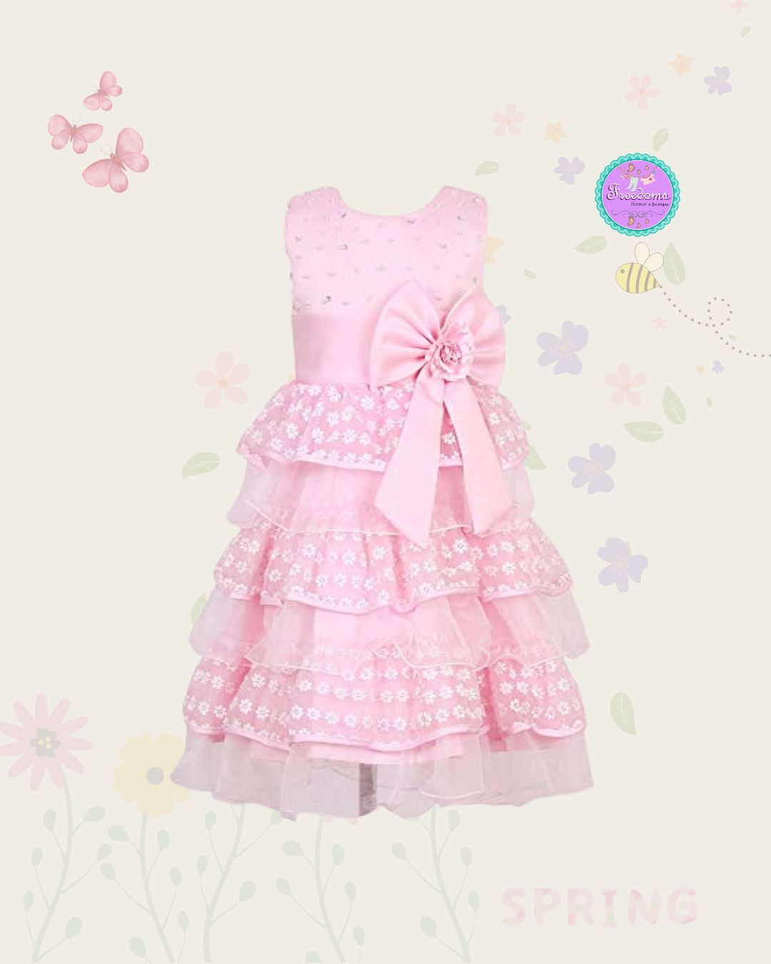 VESTIDO DE NIÑA BOLEROS ROSADO
